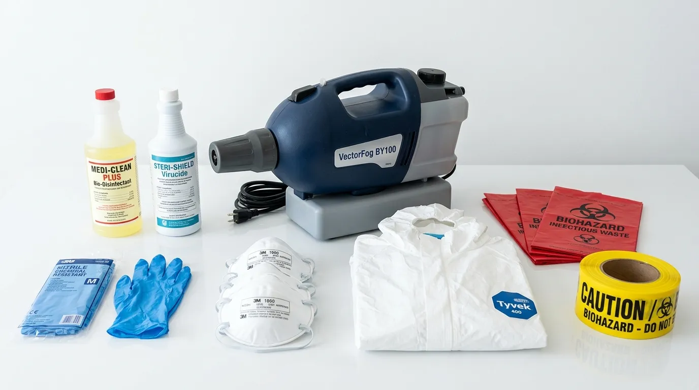 Professional biohazard remediation crew working in Uniondale